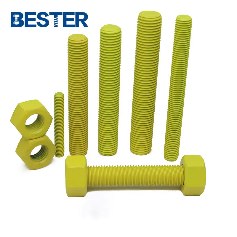 Auto Parts Fastener M13 M20 M64 PTFE Coated A193 B7 B7m Double End Threaded Stud Rod Bolts