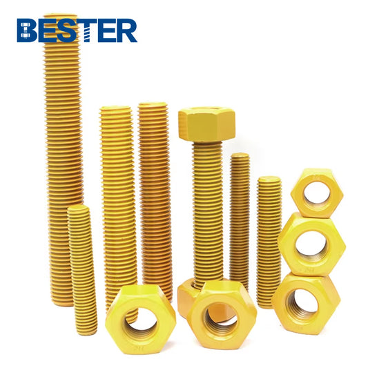 Fastener Manufacturer 10.9 Grade C1-110 Metric Size M8 M36 M39 M16 Ptfe Coated Stud Bolt With Nuts and Washers