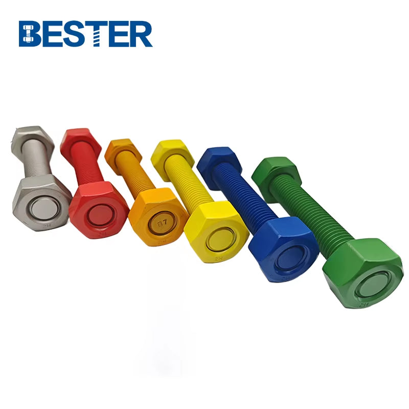 Factory Wholesale Alloy Steel Galvanized ASTM A193 B7 A194 2H A320 Gr L7 L7m B16 M16 Stud Bolts with Nuts