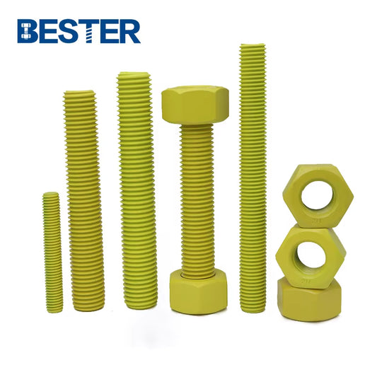 Auto Parts Fastener M13 M20 M64 PTFE Coated A193 B7 B7m Double End Threaded Stud Rod Bolts