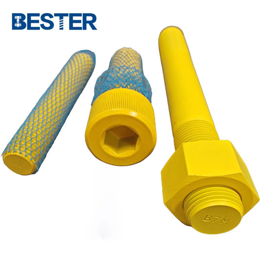 ASTM A320 A193 B7 B7m B8 B8m B16 B16m 35crmoa Class 150 Xylon Coating Api 20e Double studded Stud Bolt