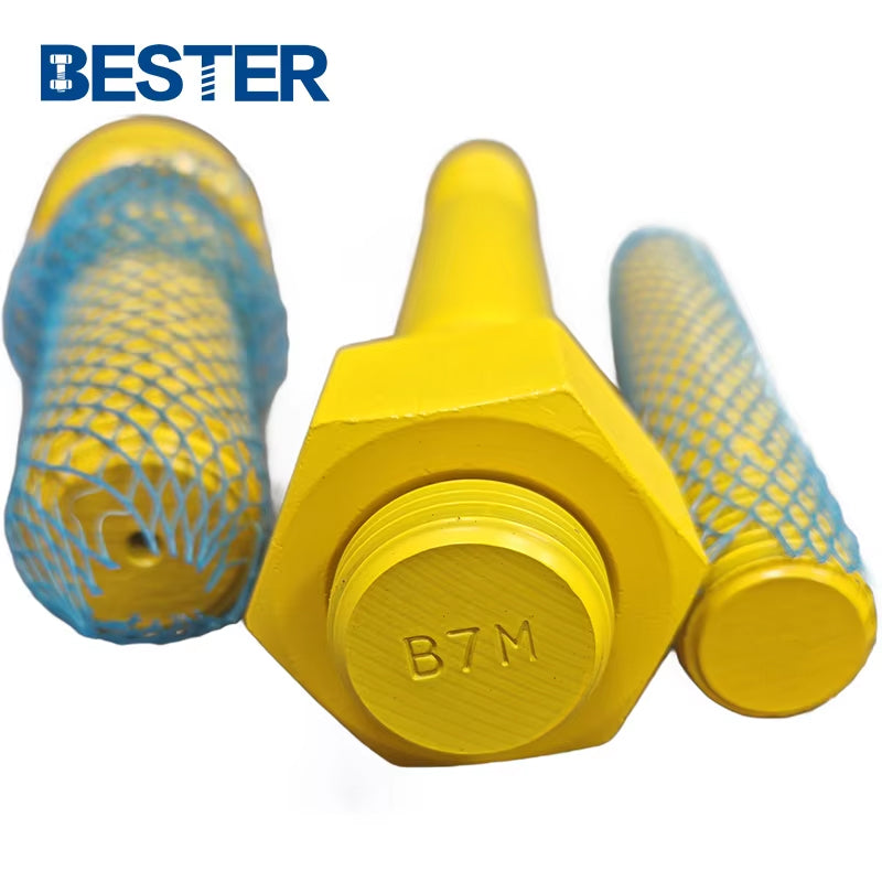 ASME B18.31.3 SA 193 B7 B7m B16 M90 M100 Xylan 1424 PTFE Alloy Steel Stud Bolts with A194 2HM Hex Nut