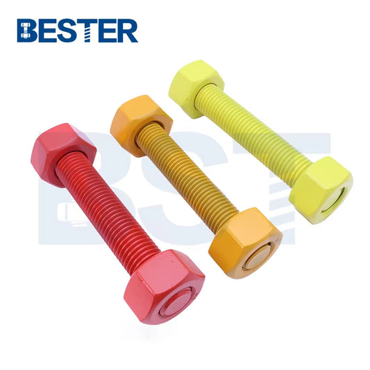 Custom API20E Malaysia Flurocarbonado A320 L7M Galvanized B7 M19 M25 M30 M40 Threaded Stud Bolt Nut Washer Thread Rod Studs